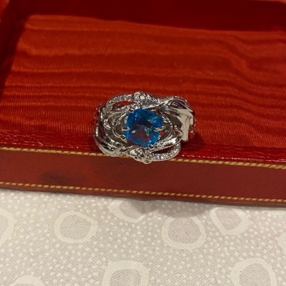 🏖️925 Mermaid Blue Stone Vintage RING